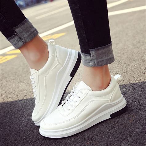 fashionable white sneakers for women.